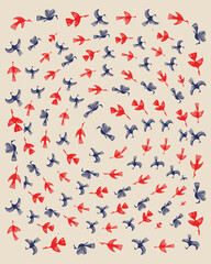 Cultural Canvas: Birds on a Branch – A Glimpse into Rural Nature with Warli Art.