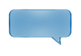 Isolated light blue speech bubble with rounded edges for online communication or messaging