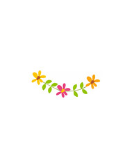Flowers garland in pot flat design blossoms.ai