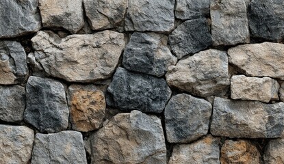 Obraz premium Close-up view of a stone wall. Rough textures and colors