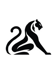 vector silhouette of a old lion