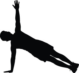 Person performing side plank exercise silhouette fitness