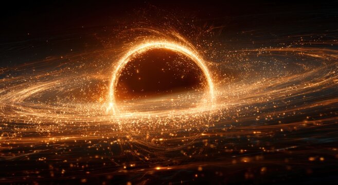 Abstract swirling cosmic ring