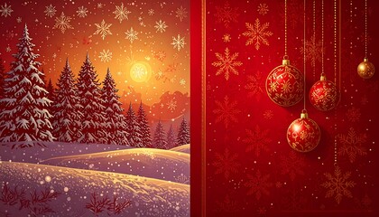 A winter wonderland scene with Christmas decorations