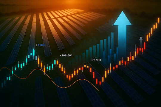Increase in electricity prices on the world market. Green energy in full development. Investment finance chart, stock market business and exchange financial growth.. - Powered by Adobe