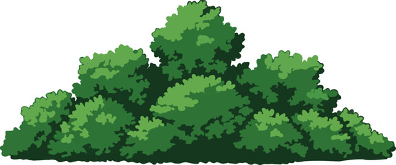 Illustration of Lush Green Bushes A Vector Graphic for Design and Nature-Themed Projects