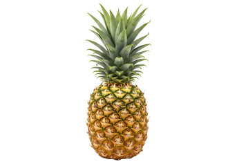 A fresh pineapple from a tropical farm, isolated on white or transparent background. PNG, symbolizing healthy food, tropical fruit, and natural harvest