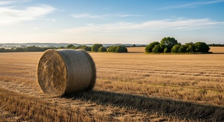 Hay Bale Golden Field Sunrise.