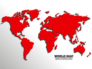 Abstract world map with gray gradient. Map of paper. Vector illustration