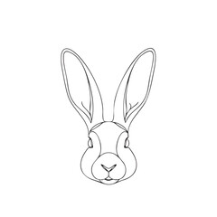 Obraz premium Minimalist Vector Illustration of Rabbit Head with Long Ears in Organic Style for Animal Design