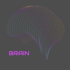 Abstract human brain of dotted. Vector illustration