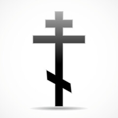 Crucifixion orthodox christian cross. Greek orthodox cross. Christian Symbol. Vector illustration