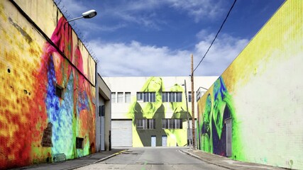 factory and industrial complex with female dancers 