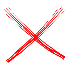 Fototapeta premium Red cross mark isolated on transparent background
