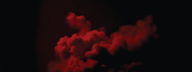 Thick textured crimson fog cloud creating spooky eerie atmosphere