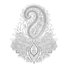 Ornate Paisley Design in Black and White