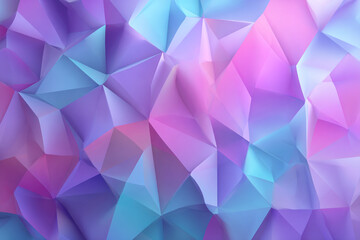 Obraz premium Abstract pastel polygon background design blue pink purple triangles