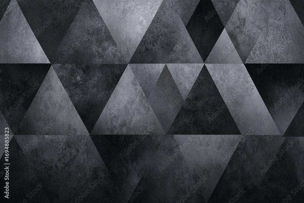 Aufkleber abstract dark gray and black triangle pattern textured background