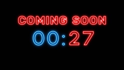 Obraz premium 27 second countdown timer. Neon timer number 27 illustration.