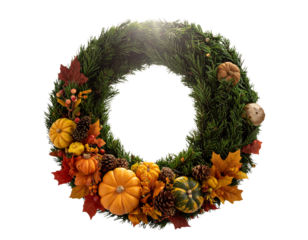 Minimal Autumn Wreath with Pumpkins – Studio Style