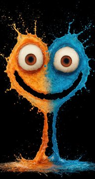 Two-toned, happy, splashy creature