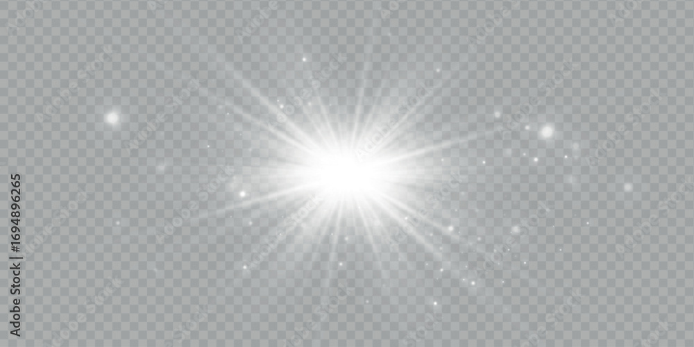 Poster white sparks glitter special light effect. vector sparkles on transparent background. christmas abst