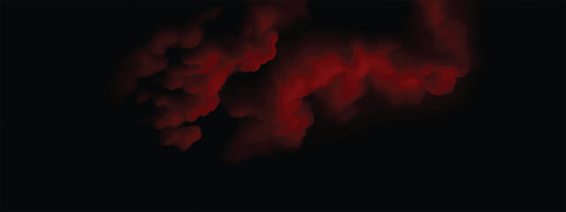 Red smoke particles floating and swirling in abstract artistic background