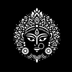 Naklejka premium durga face icon vector