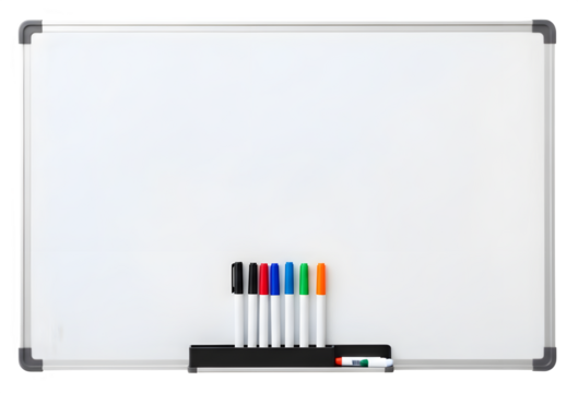 Whiteboard with Colorful Markers | Blank Dry Erase Board for Presentations, Teaching, Brainstorming, and Office Communication