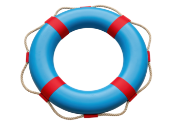 Isolated life buoy is ready to rescue people in danger, a nautical emergency flotation device