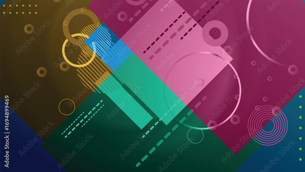 Aufkleber modern abstract geometric background with colorful shapes and patterns