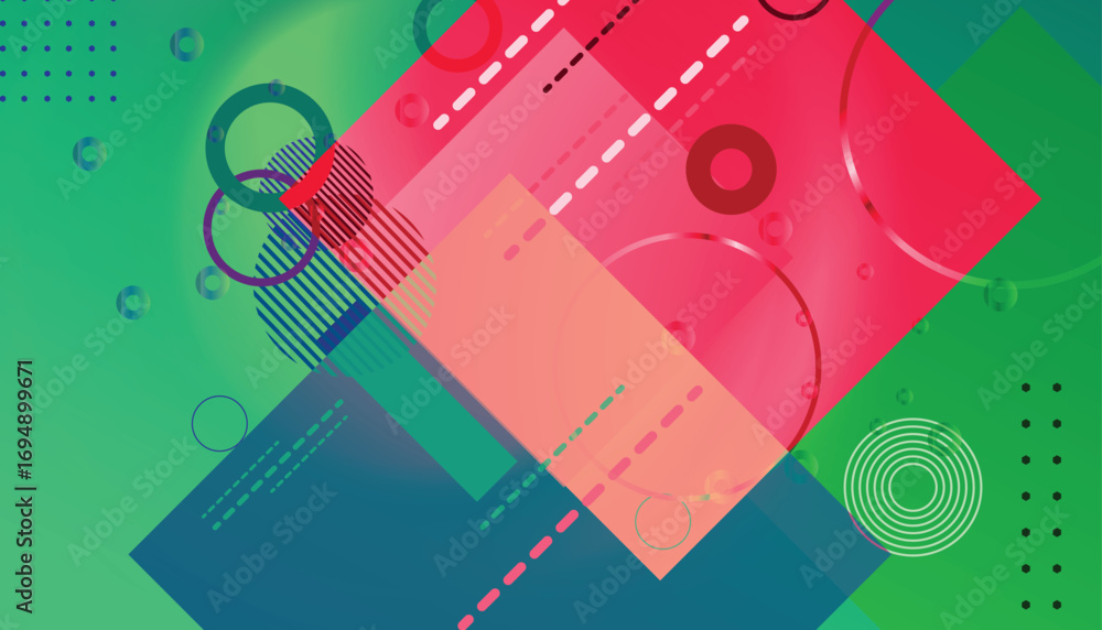 Aufkleber modern abstract geometric background with colorful shapes and patterns
