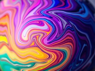 Obraz premium Vibrant liquid swirl of colors creating a mesmerizing abstract pattern