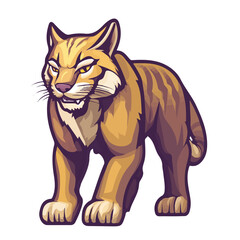 Wildcat, flat 2D isometric cartoon vector image isolated on white background.