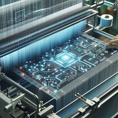 Smart Fabric Weaving Loom Integrates conductive yarn for wearabl