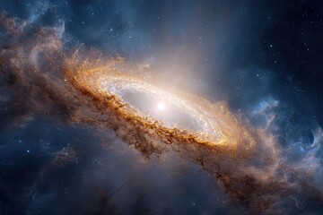 Fototapeta premium Cosmic nebula ring, vibrant colors