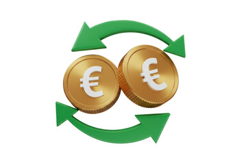 Isolated euro currency exchange, money transfer finance, banking, investment, savings concept
