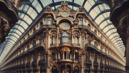 Vintage inspired steampunk architecture with intricate details