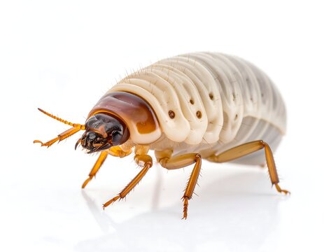 Close-up of a segmented grub