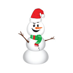 Smiling Snowman with Sock Vector for Winter Holidays