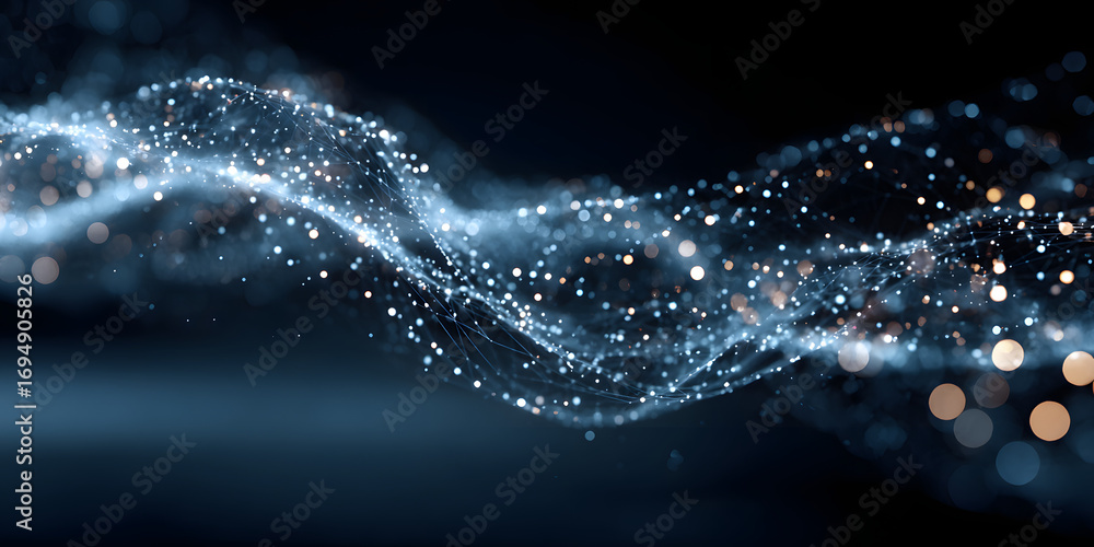 Poster digital transformation conceptual for next generatio technology era, dark bluegradient background ge