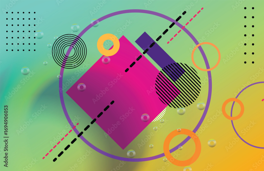 Aufkleber modern abstract geometric background with colorful shapes and patterns