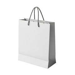 White Paper shopping bag mockup on transparent background