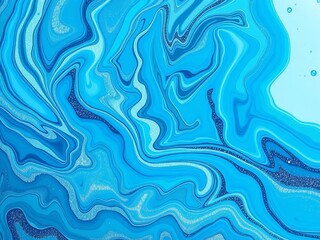 Stunning Blue and White Marble Swirls with Glittering Accents