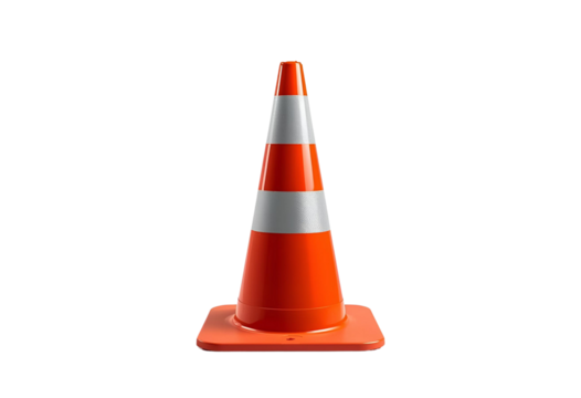 Traffic cone isolated for safety, construction, road, and traffic management