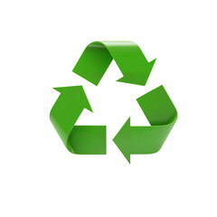 Obraz premium 3D Green Recycling Symbol – Icon of Sustainability, Renewal, and Environmental Action
