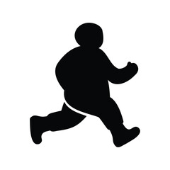 Silhouette of a Running Person on a White Background Illustration Art