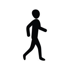 Silhouette of a walking figure representing pedestrian traffic symbol sign