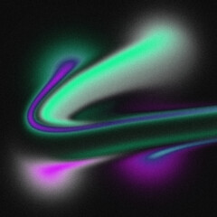 Colourful Gradient Grainy Blurry Texture Background – Abstract Noise Pixelated Design in Green and Purple Tones. Banner, Poster, Header, Wallpaper. Nostalgia, vintage 70s, 80s style. Copy Space