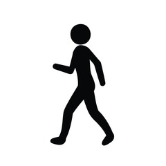 Silhouette of a person walking in a simple graphic design illustration